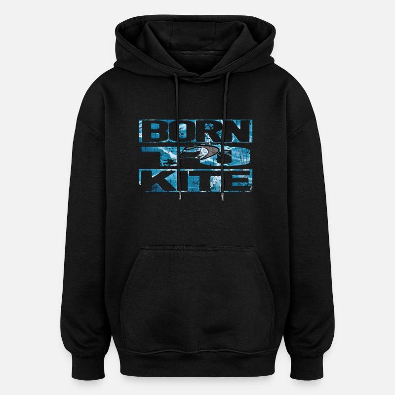 Né pour kite - Sweat à capuche oversize unisexe - noir