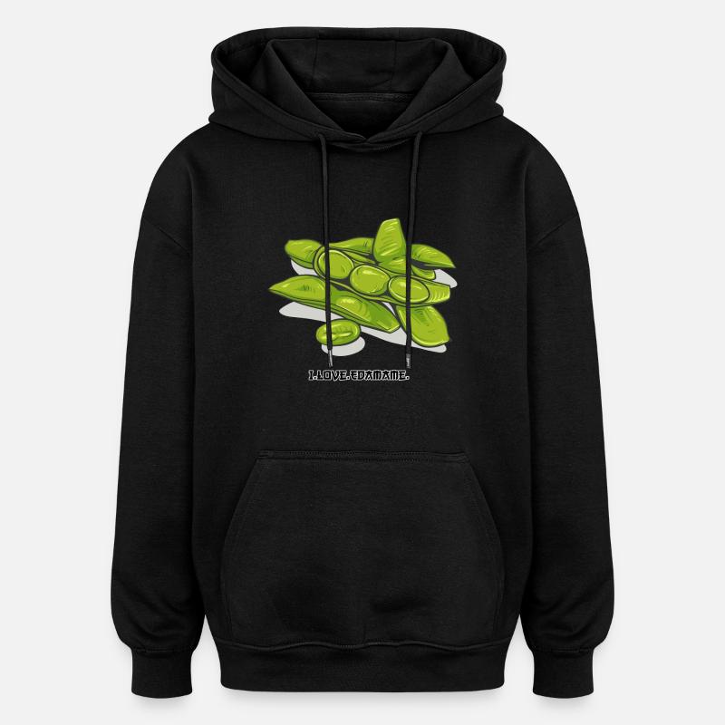 Edamame // Illustration - Sweat à capuche oversize unisexe - noir