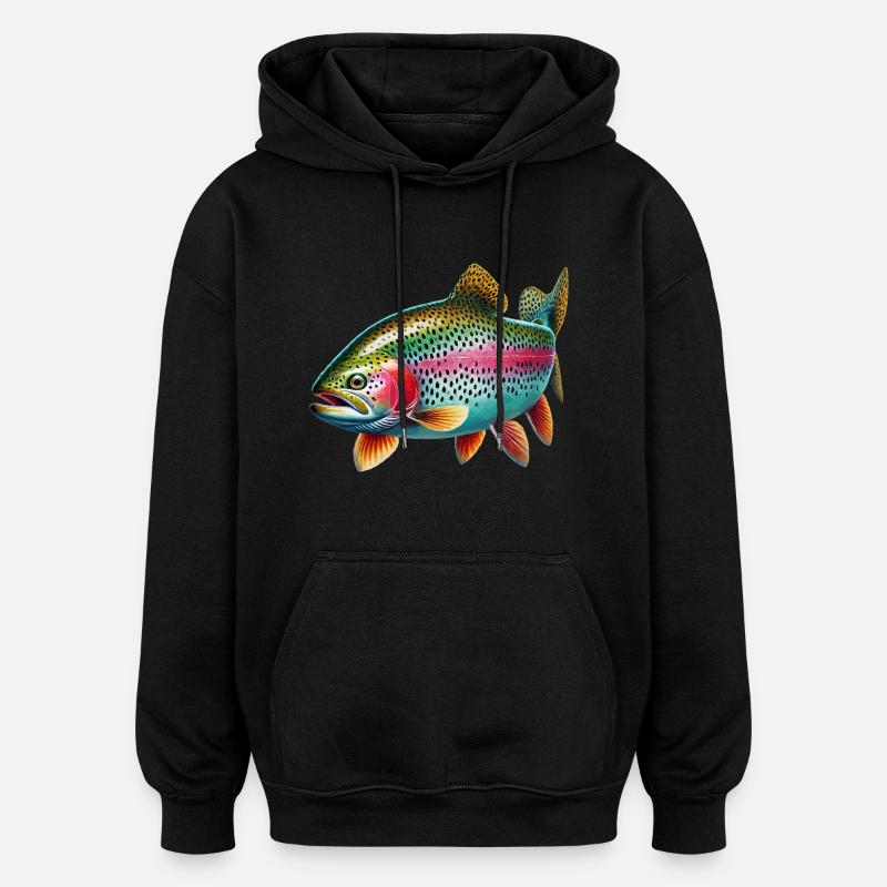 Regenbogenforelle - Oversized Unisex Hoodie - Schwarz