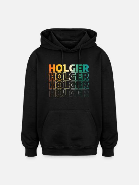 Holger - Sweat à capuche oversize unisexe - noir