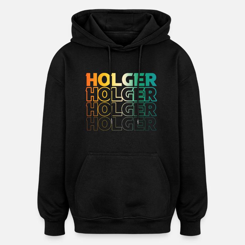 Holger - Oversized Unisex Hoodie - Schwarz