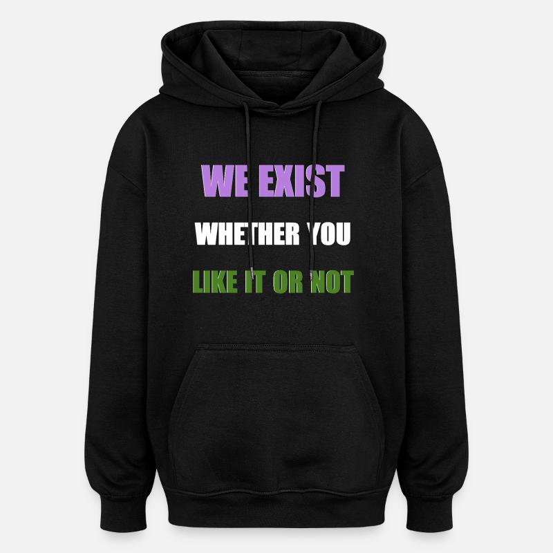 Nous existons - Genderqueer Flag - Sweat à capuche oversize unisexe - noir