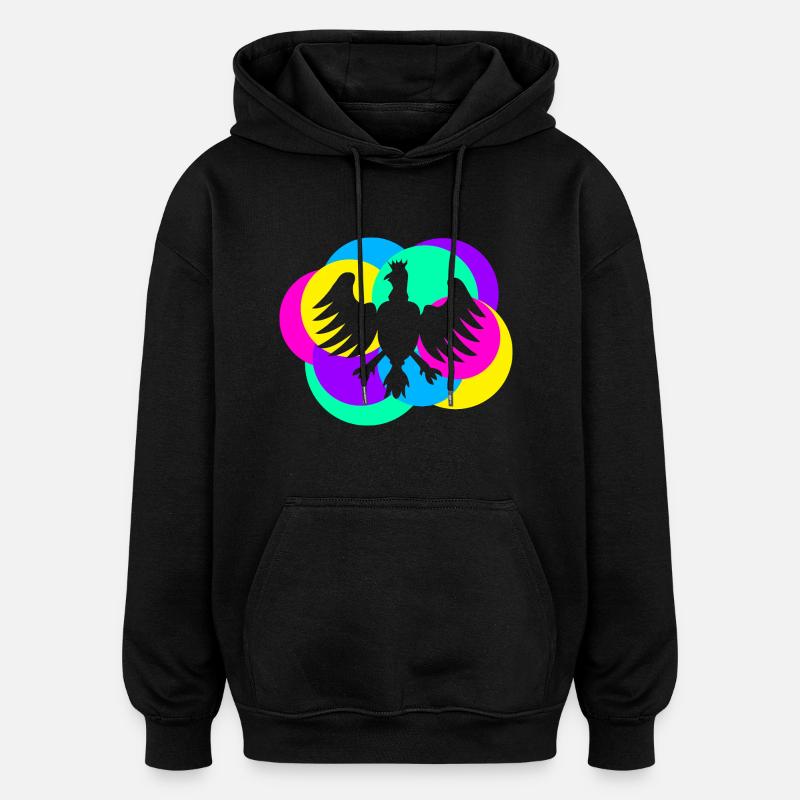 Schützenfest Vogel bunt - Oversized Unisex Hoodie - Schwarz