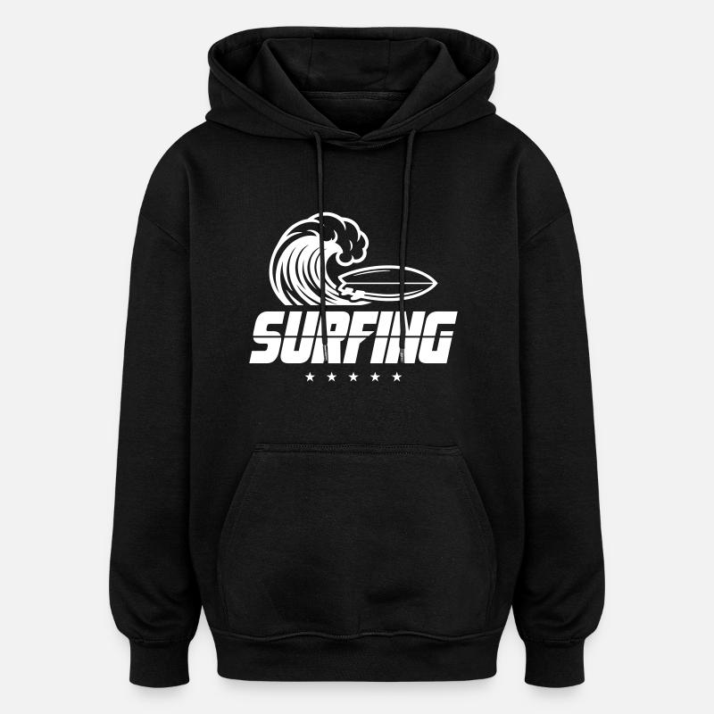Planche de surf - Sweat à capuche oversize unisexe - noir