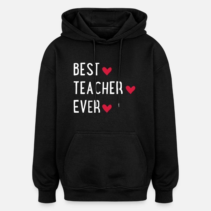 Meilleur enseignant - Sweat à capuche oversize unisexe - noir