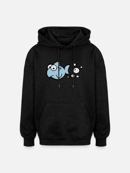 Fischfurz - Oversized Unisex Hoodie - Schwarz