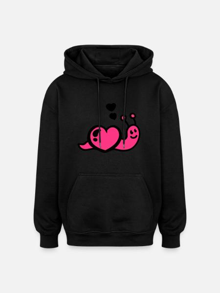 Heart worm - Oversized Unisex Hoodie - black