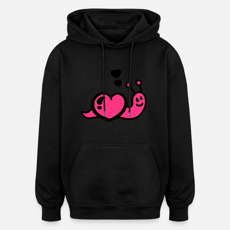 Ver du cœur - Sweat à capuche oversize unisexe - noir