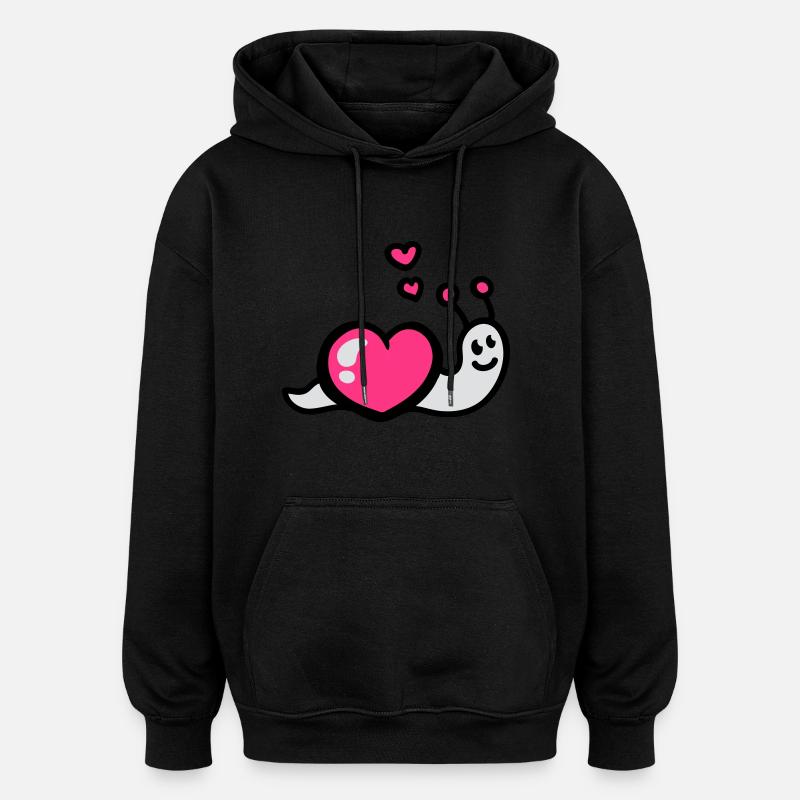 Ver du cœur 3 - Sweat à capuche oversize unisexe - noir