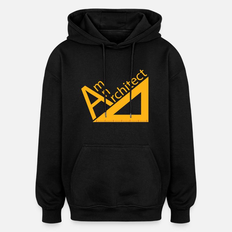 Architecte / Architecture: suis architecte - Sweat à capuche oversize unisexe - noir