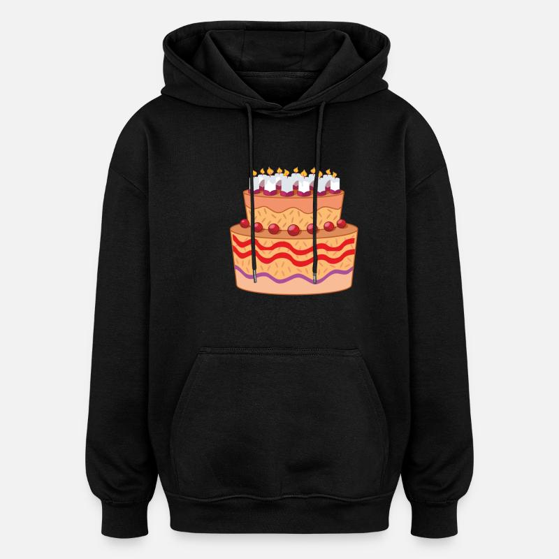 birthdaycake torte - Oversized Unisex Hoodie - Schwarz