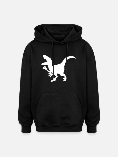 Dinosaurs: Velociraptor - Oversized Unisex Hoodie - black