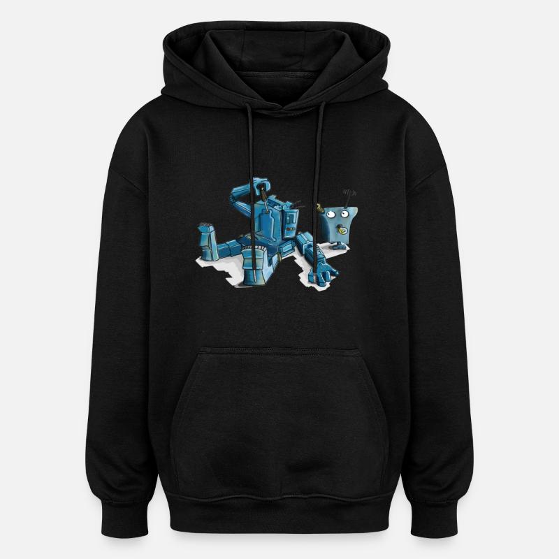 Roboter - Oversized Unisex Hoodie - Schwarz