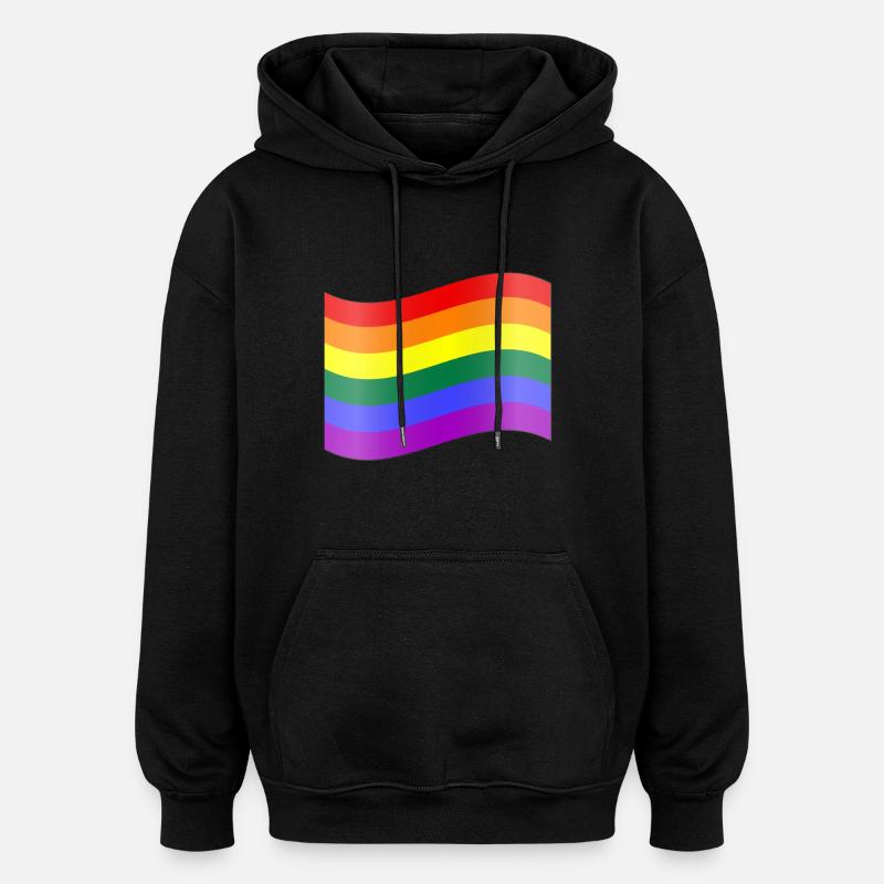 Drapeau arc-en-ciel - Sweat à capuche oversize unisexe - noir