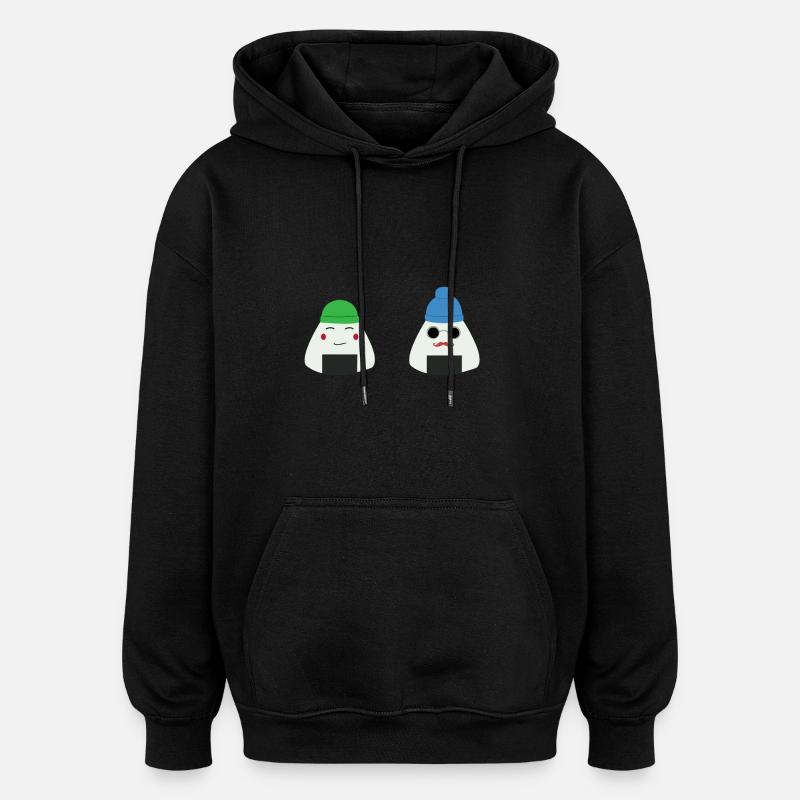 équipe onigiri - Sweat à capuche oversize unisexe - noir