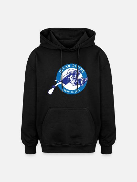 Ocean Diving - Oversized Unisex Hoodie - black