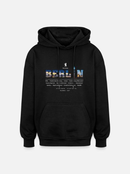 Berlin - Oversized Unisex Hoodie - black