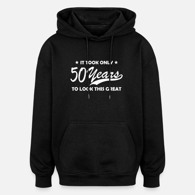 50 years - Sweat à capuche oversize unisexe - noir