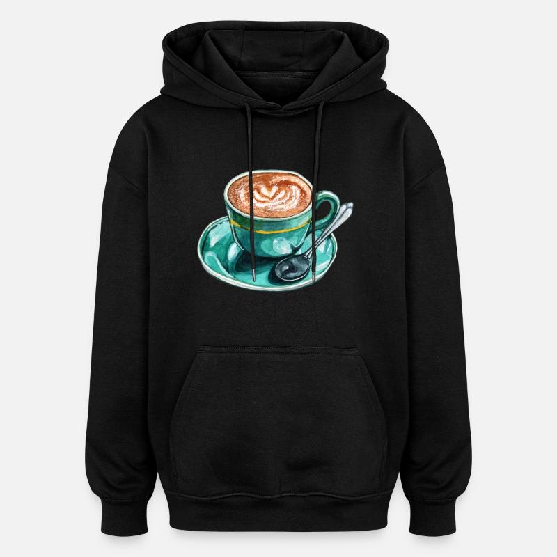 Latte Macchiato - Sweat à capuche oversize unisexe - noir