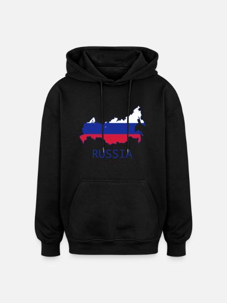 russia_1 - Sweat à capuche oversize unisexe - noir