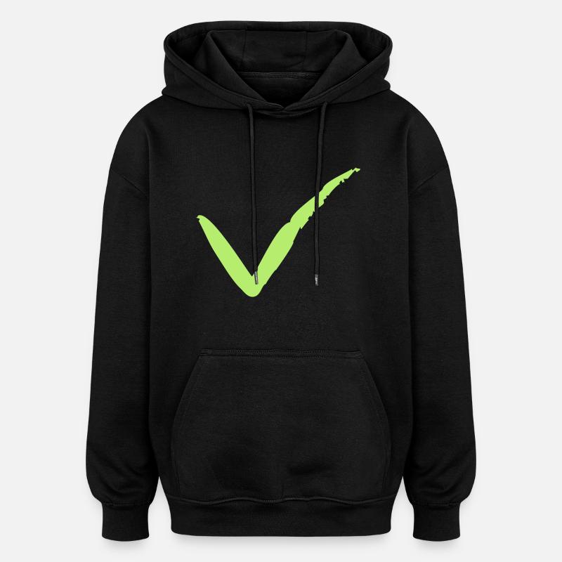Pinselstrich Haken - Oversized Unisex Hoodie - Schwarz