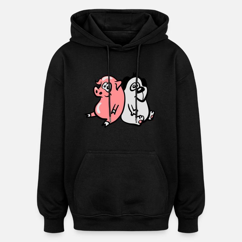 Schweinehund 3 - Oversized Unisex Hoodie - Schwarz