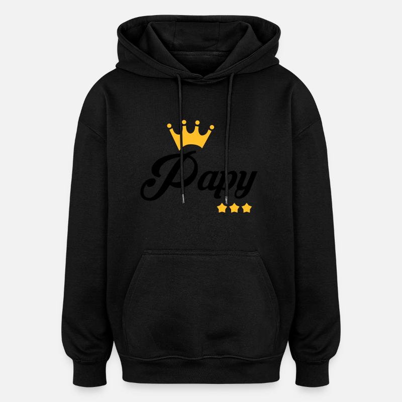 Papy Papi Grand-Père Retraite famille - Sweat à capuche oversize unisexe - noir