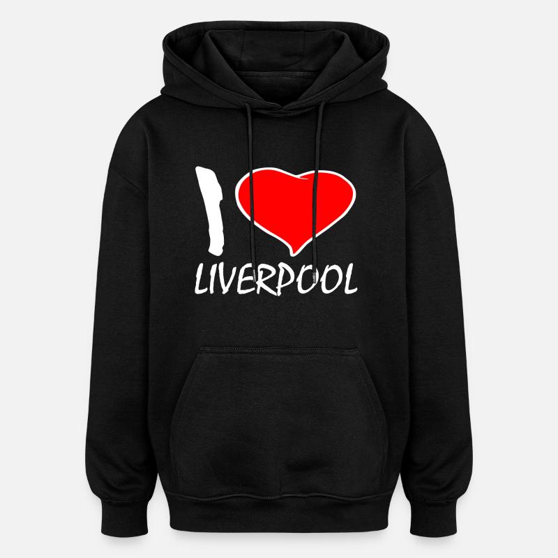 I LOVE LIVERPOOL - Sweat à capuche oversize unisexe - noir