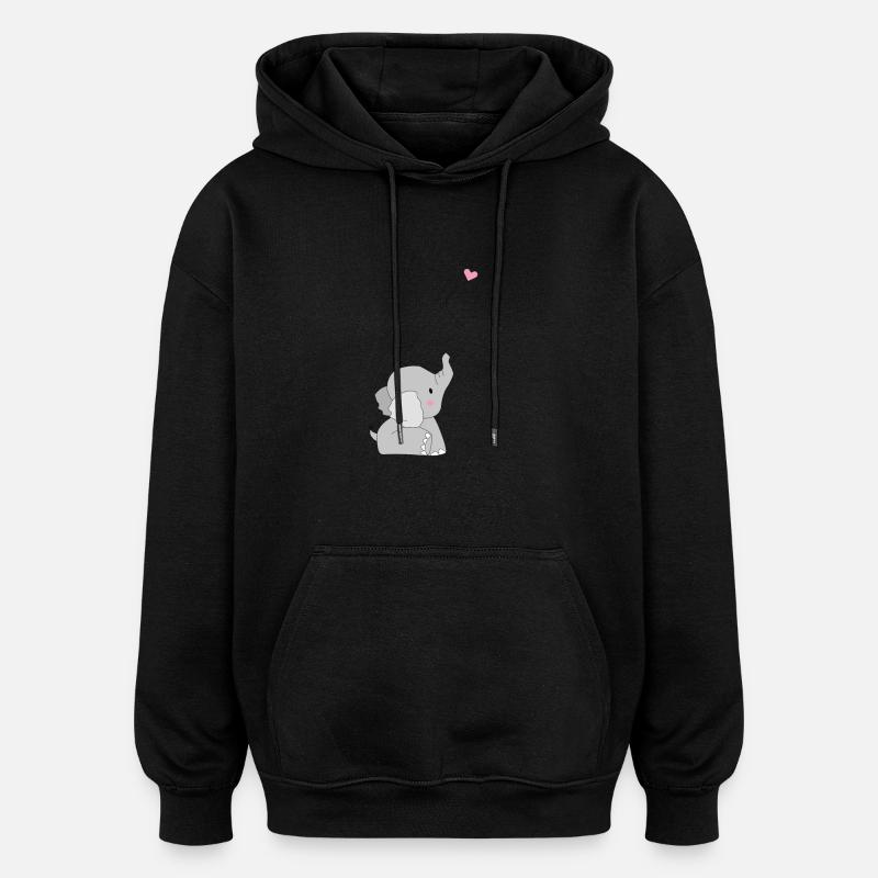 Eddi Elefant - presente - idea actual - Sudadera con capucha oversize unisex - negro