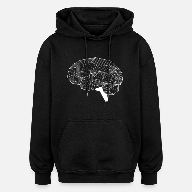 Cerveau - Sweat à capuche oversize unisexe - noir