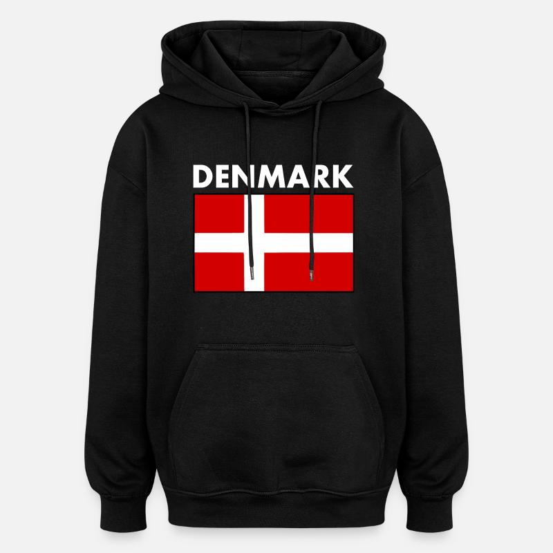 Dänemark - Oversized Unisex Hoodie - Schwarz