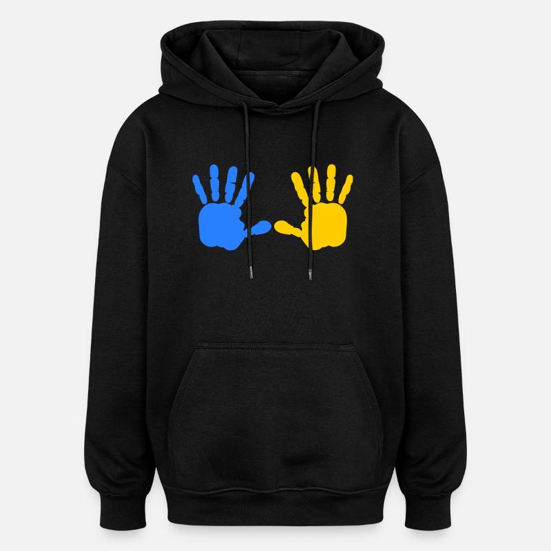 Ukraine - Sweat à capuche oversize unisexe - noir