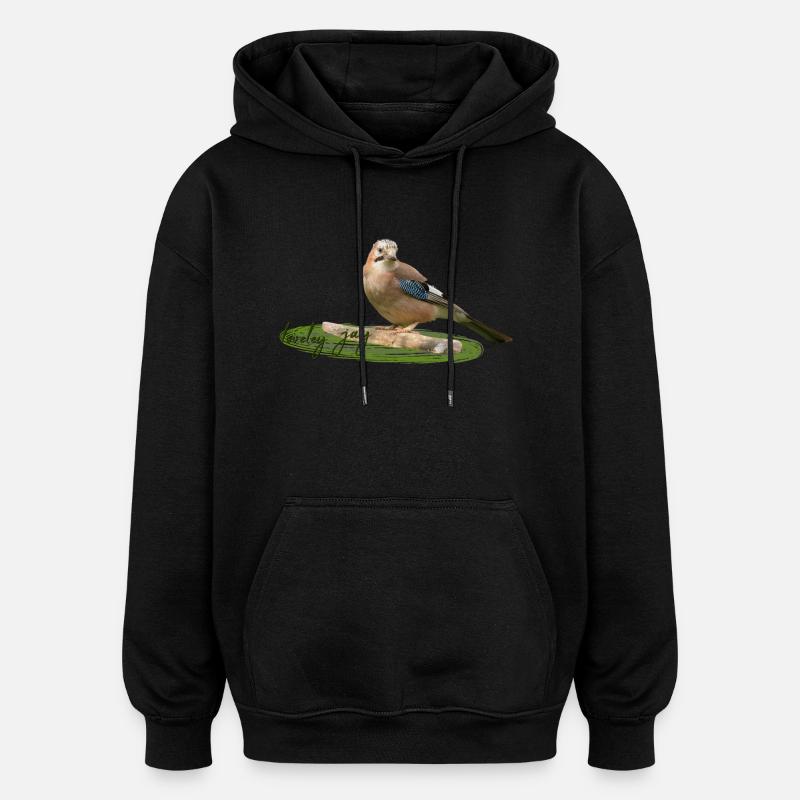 Eichelhäher - Oversized Unisex Hoodie - Schwarz