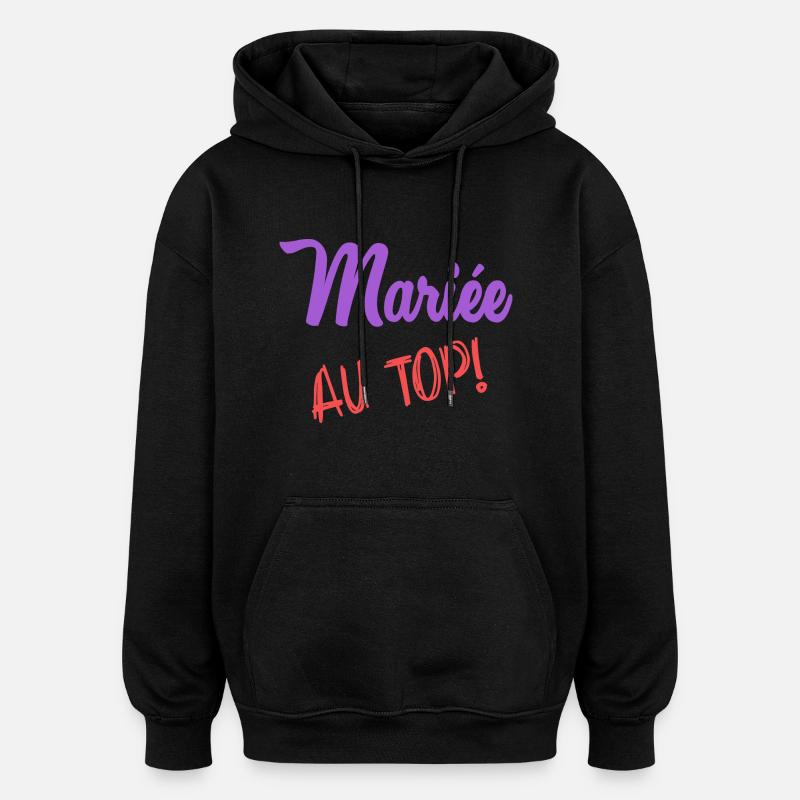 MARIEE - Sweat à capuche oversize unisexe - noir
