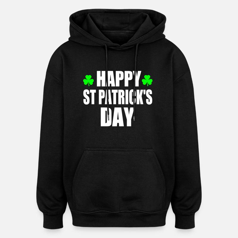 happy st patrick's day - Sweat à capuche oversize unisexe - noir