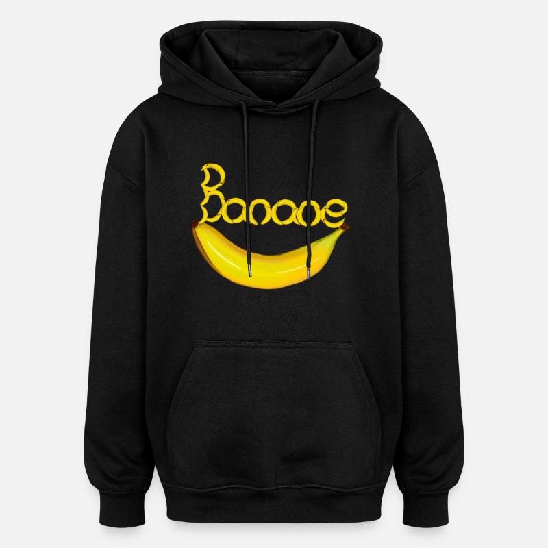 Banane Banane Fruit Fruits - Sweat à capuche oversize unisexe - noir
