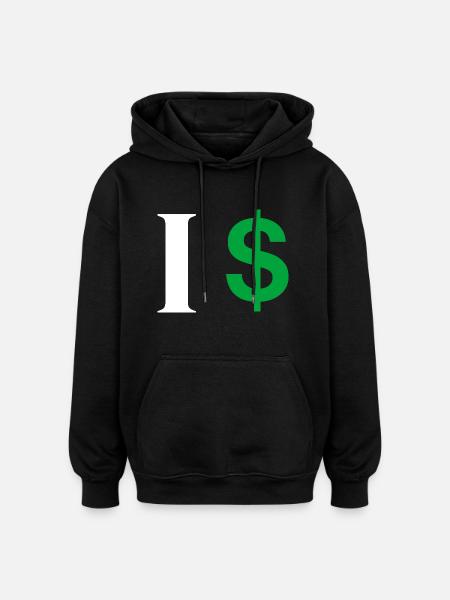 Letter i dollar - Oversized Unisex Hoodie - black