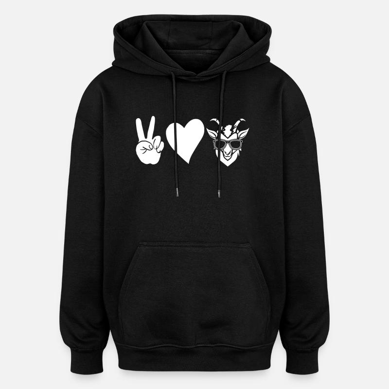 Ziegen - Oversized Unisex Hoodie - Schwarz