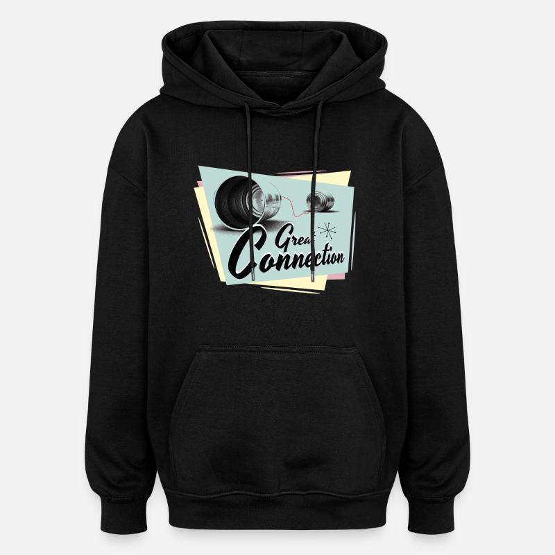 Fifties Great connection Telefon - Oversized Unisex Hoodie - Schwarz