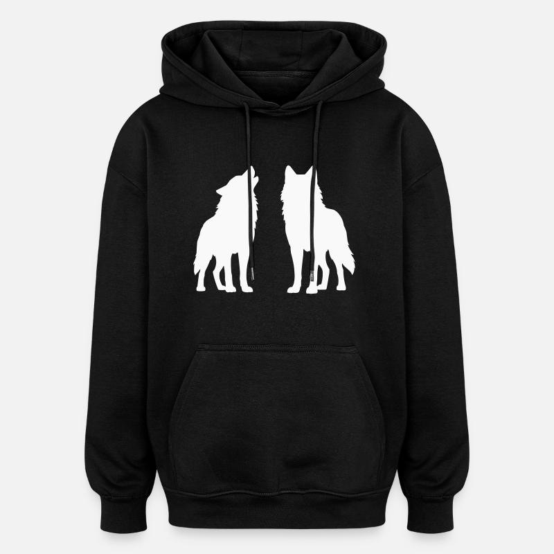 woelfe 2 - Sweat à capuche oversize unisexe - noir