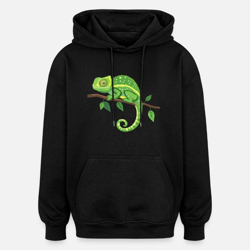 Kaméléon - Sweat à capuche oversize unisexe - noir