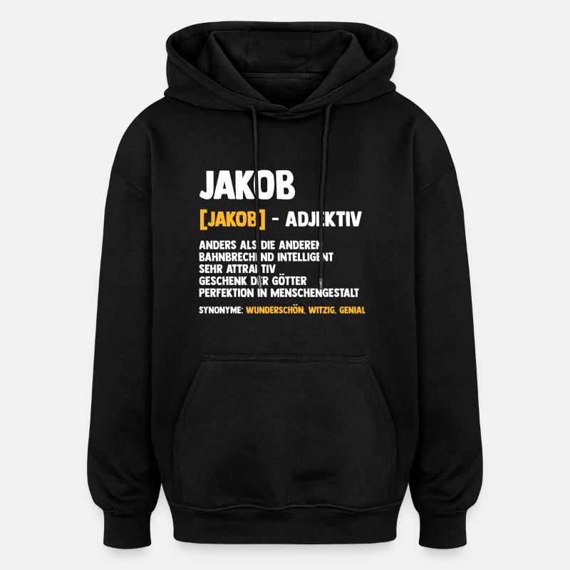 Jacob - Sweat à capuche oversize unisexe - noir