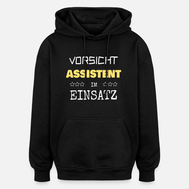Assistent - Oversized Unisex Hoodie - Schwarz