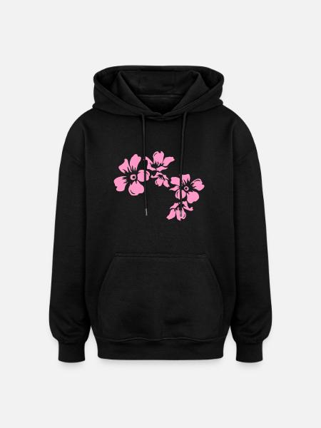 flowers - Oversized Unisex Hoodie - Schwarz