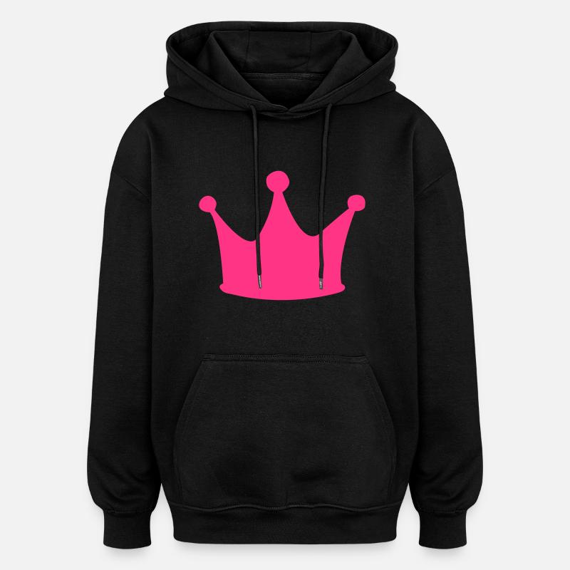krone - Oversized Unisex Hoodie - Schwarz