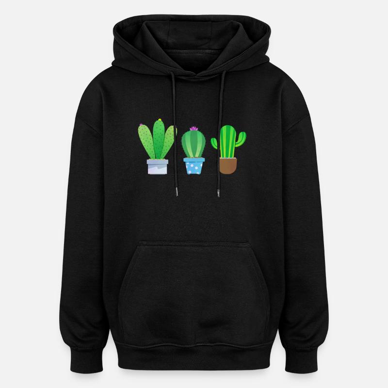 Cactus! - Sweat à capuche oversize unisexe - noir