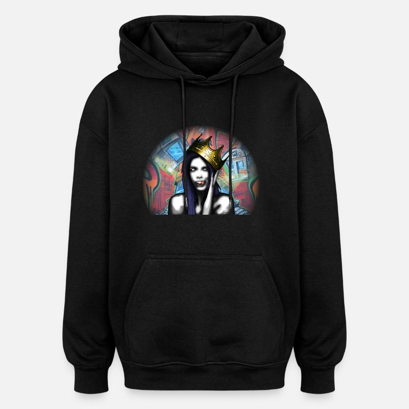 Königin von Graffiti von Custom - Oversized Unisex Hoodie - Schwarz