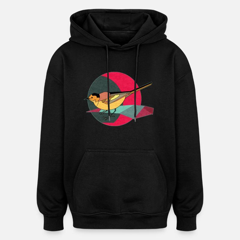 Bunter Vogel - Oversized Unisex Hoodie - Schwarz