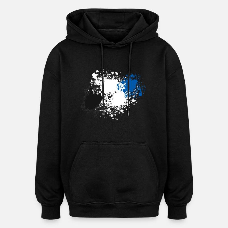 Noir-Blanc-Bleu - Sweat à capuche oversize unisexe - noir