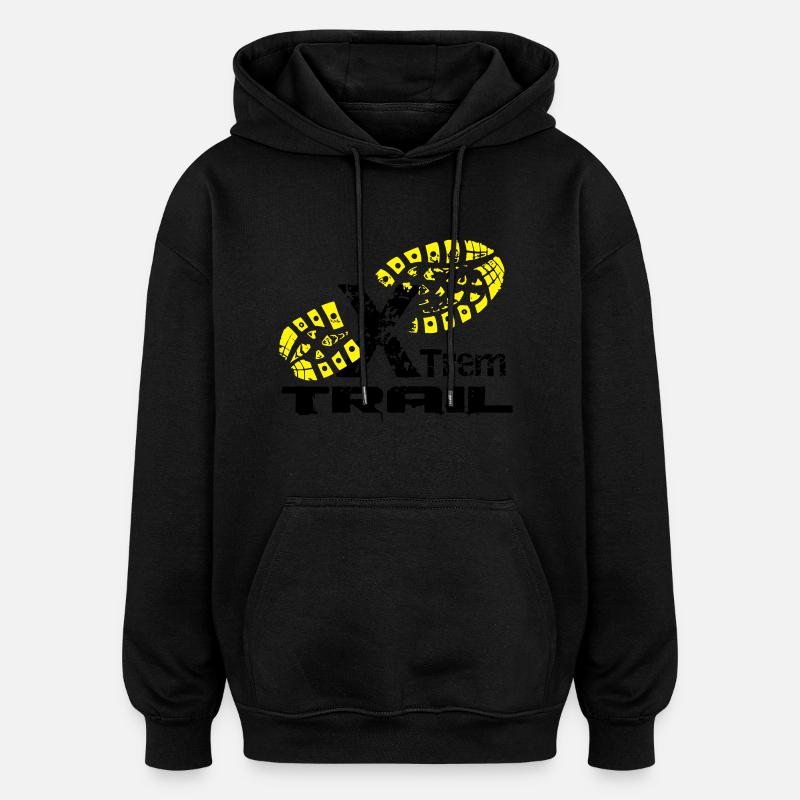 course a pied extreme - Sweat à capuche oversize unisexe - noir